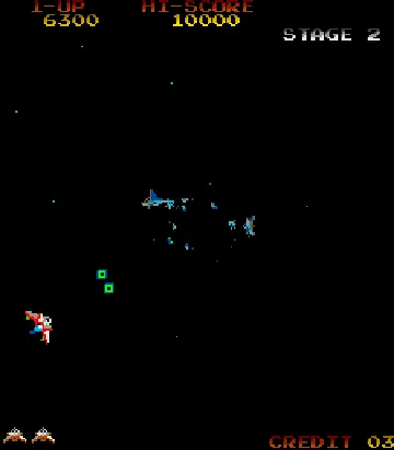 Gyruss (Konami) screen shot game playing